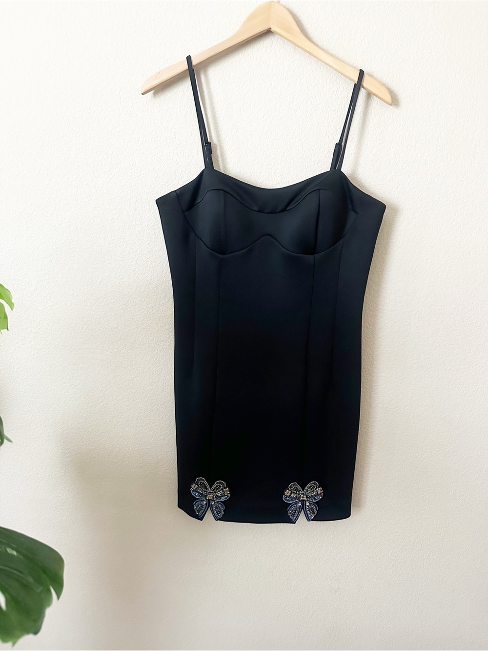Guess Black Mini Dress with Embellishments Size L